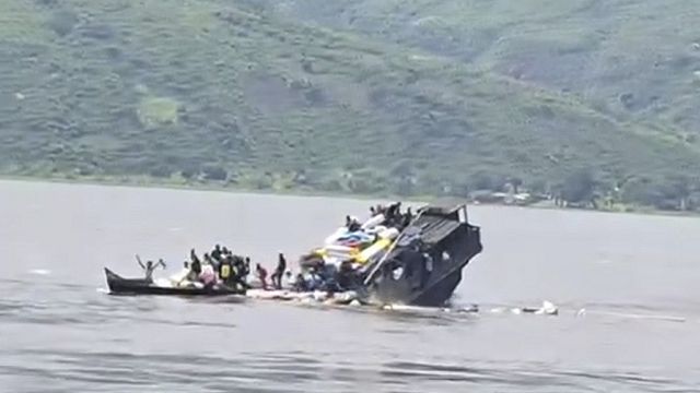 Boat catches fire in Congo killing at least 50 people