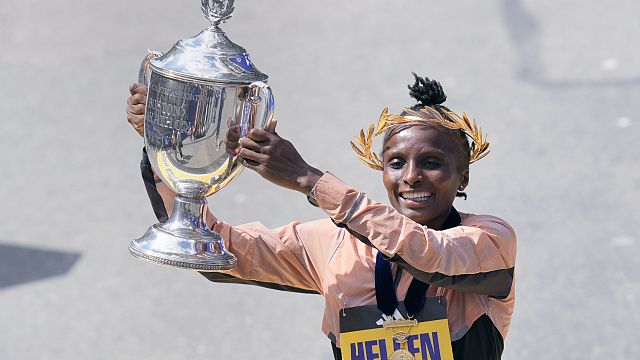 Hellen Obiri claims back to back Boston Marathon titles leading Kenyan women s podium sweep
