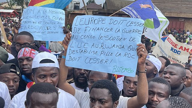 Protesters in eastern DRC denounce Rwanda and rebel negotiations thumbnail