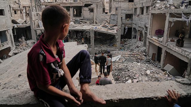 Gaza boy searches rubble for grandparents after deadly Israeli attack