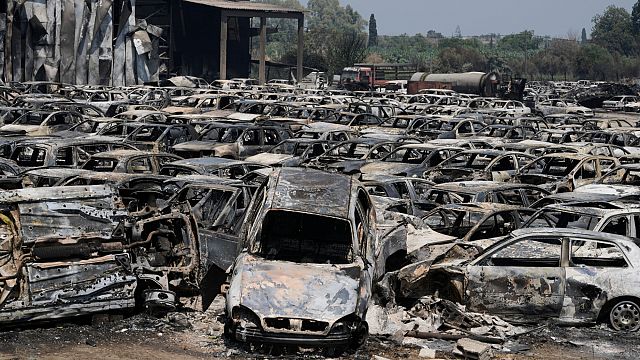 Greece battles multiple wildfires as strong winds spread flames