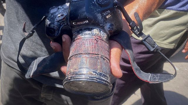 Moment Gaza hospital struck by Israeli airstrikes