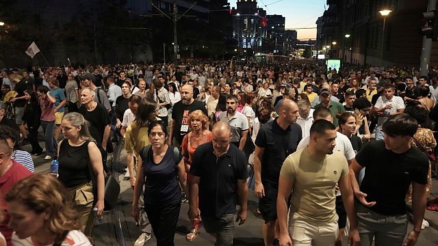 Demonstration in Belgrade marks ten months since Novi Sad collapse