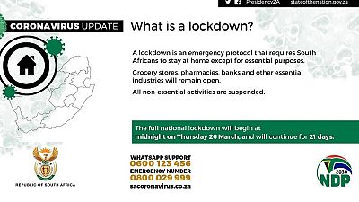 South Africa announces 21-day nationwide lockdown over COVID-19 spike