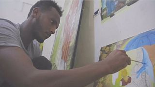 Eritrean refugee in Libya finds solace in art