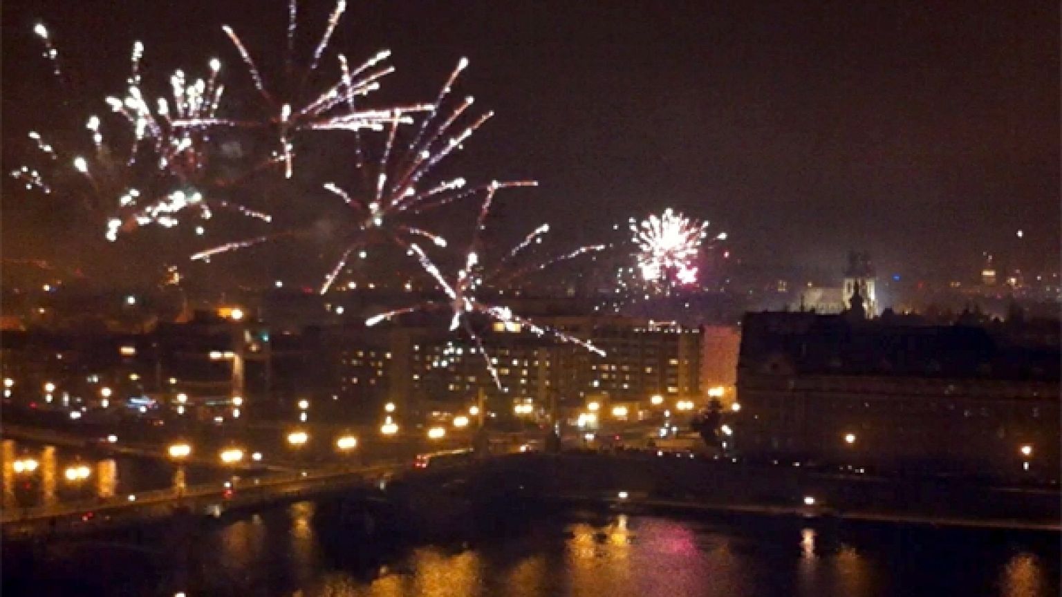 New Year fireworks in Prague