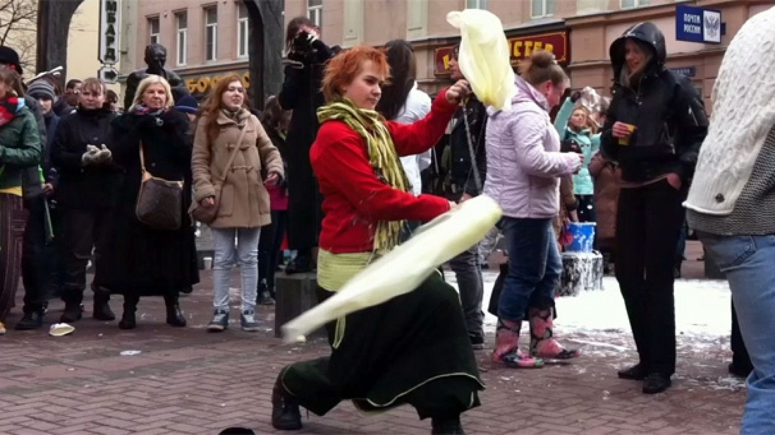 Flash mob en plein centre de Moscou