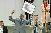 Guillermo Fariñas, au Parlement européen, pour recevoir son Prix Sakharov