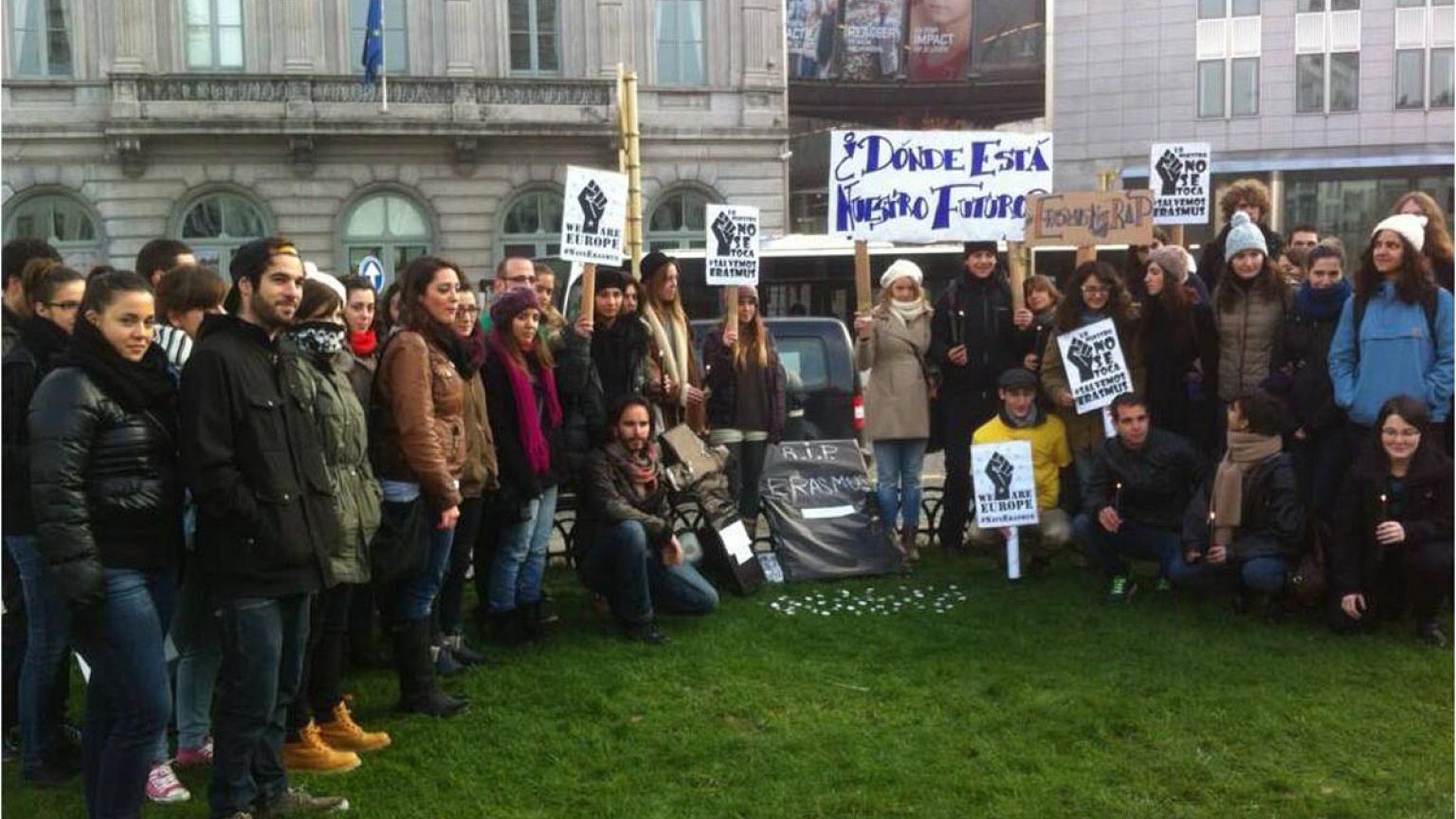 Movilización de estudiantes erasmus ante los recortes