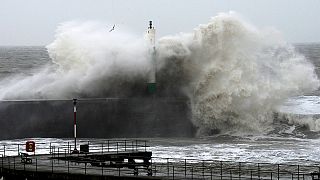 Huge waves batter Britain's coast as fresh storms hit country