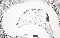 NASA photo shows Frozen Lake Sharpe from Space
