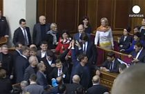 Ουκρανία: Βουλευτές πέταξαν ρύζι και βρώμη σε βουλευτή – Βίντεο