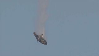 Video: Helicopter crashes to ground in Syria amid fierce fighting near Damascus