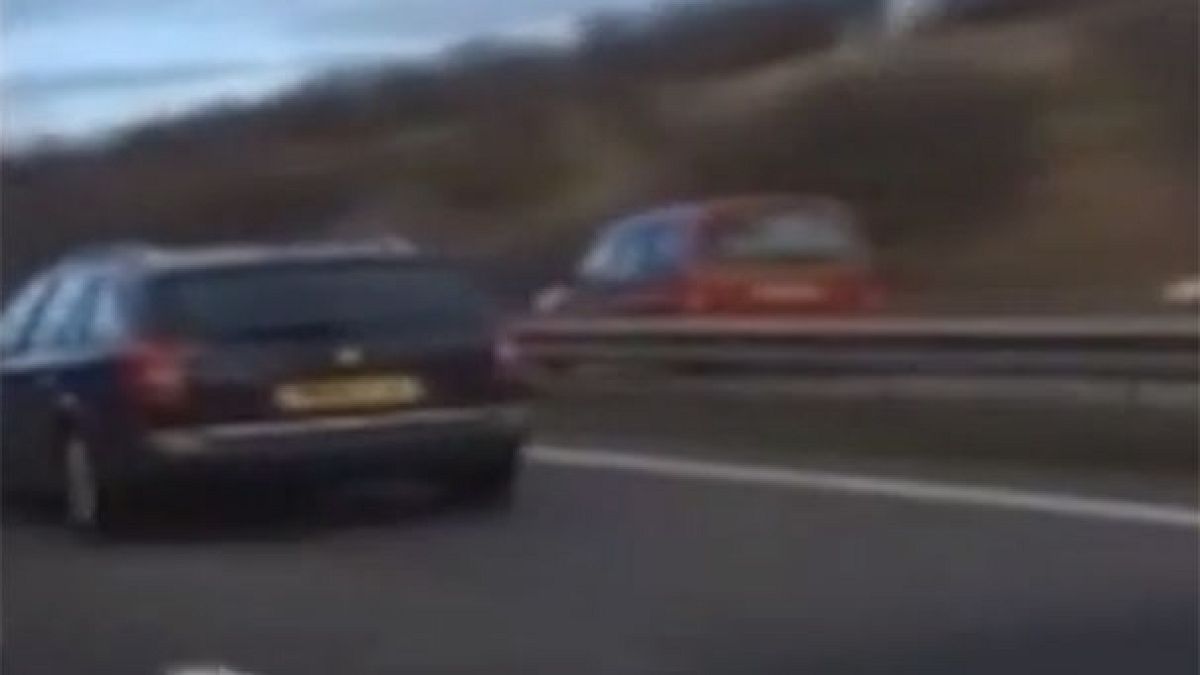 Watch: Motorist, 81, causes mayhem by driving on wrong side of UK road for 16km