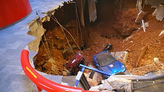 Watch: Sinkhole gobbles up 8 vintage Corvettes at Kentucky museum