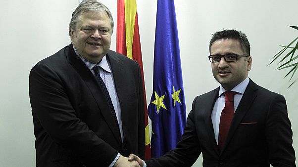 Ο Ευάγγελος Βενιζέλος στα Σκόπια Ο Ευάγγελος Βενιζέλος στα Σκόπια