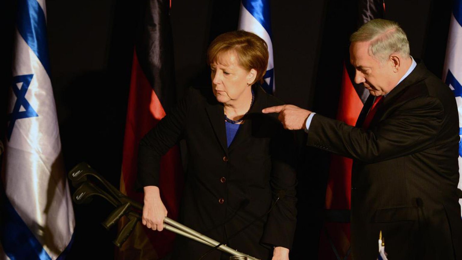 Unfortunate photo sees Angela Merkel given apparent Hitler moustache