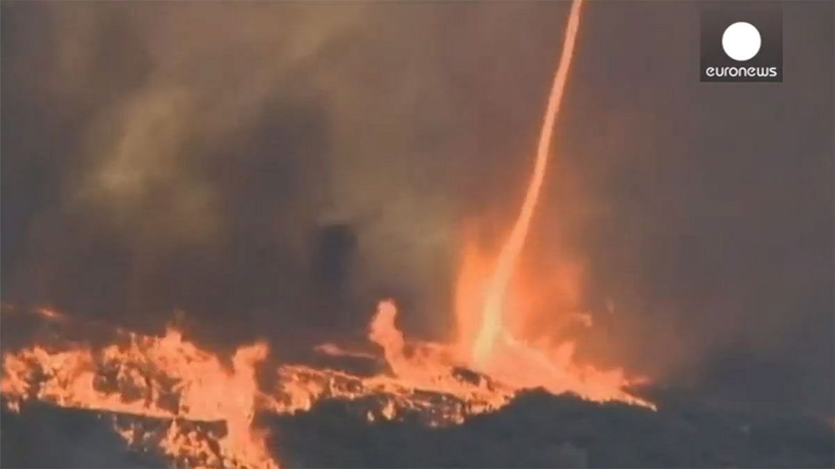 Watch: 'Firenado' caught on camera in California