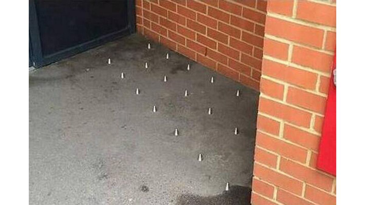 Metal spikes to seemingly deter homeless cause outrage in UK