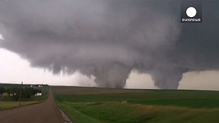 Caught on camera: Massive twin tornadoes rip through Nebraska