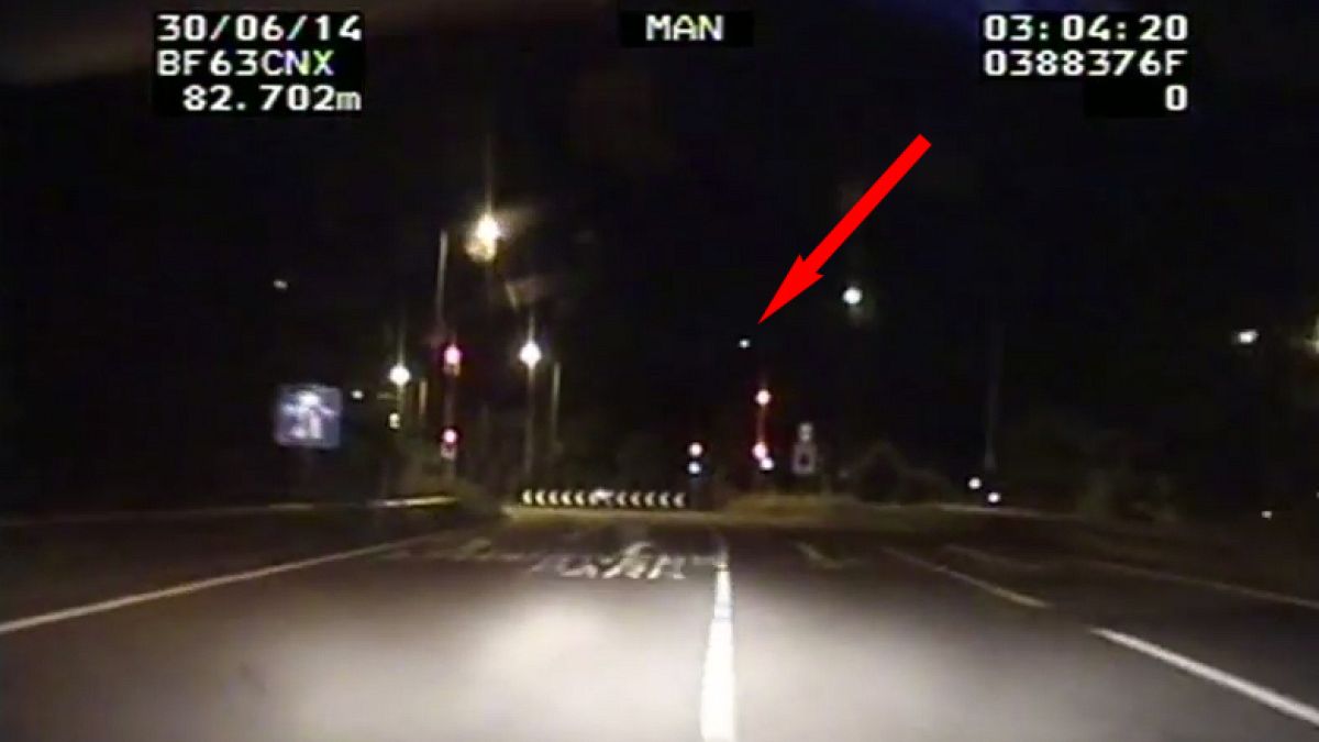 Huge fireball meteor lighting up UK skies caught on police camera