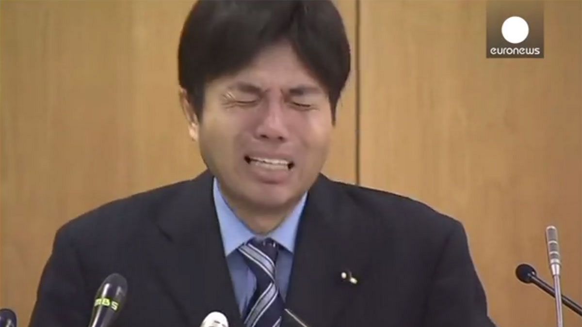Watch: Japan MP's remarkable response to corruption allegations