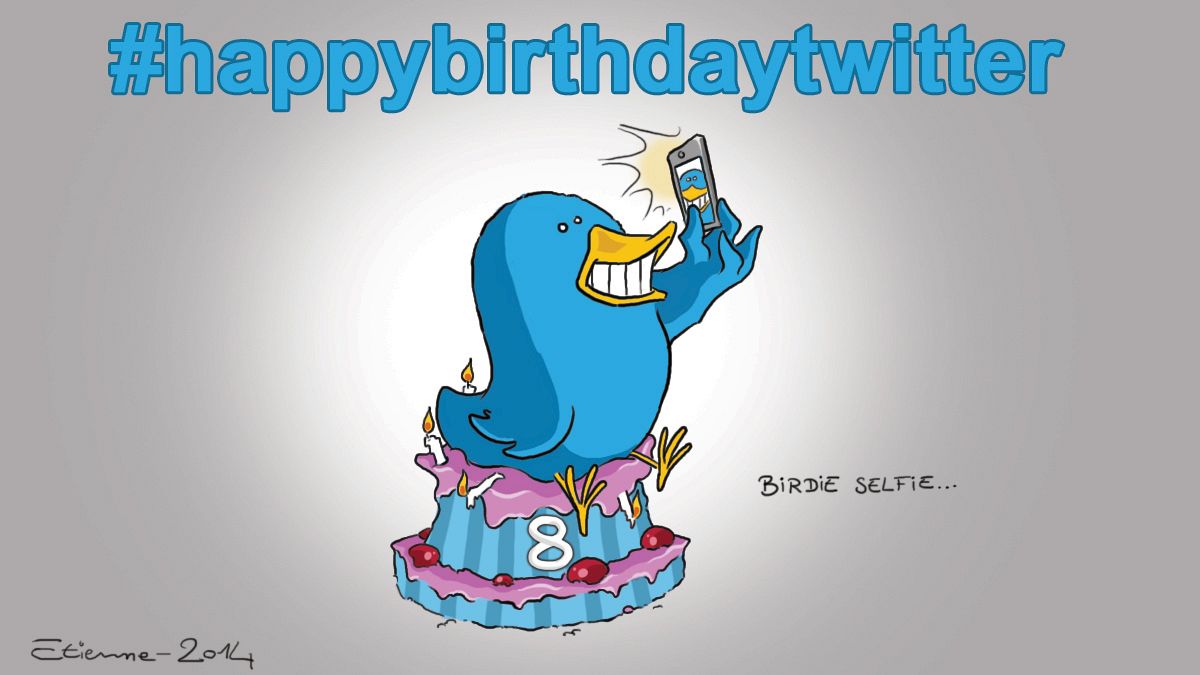 موقع تويتر للتواصل الاجتماعي يحتفل بعيد ميلاده الثامن