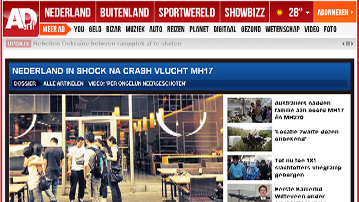 Le vol MH17 à la une des médias internationaux
