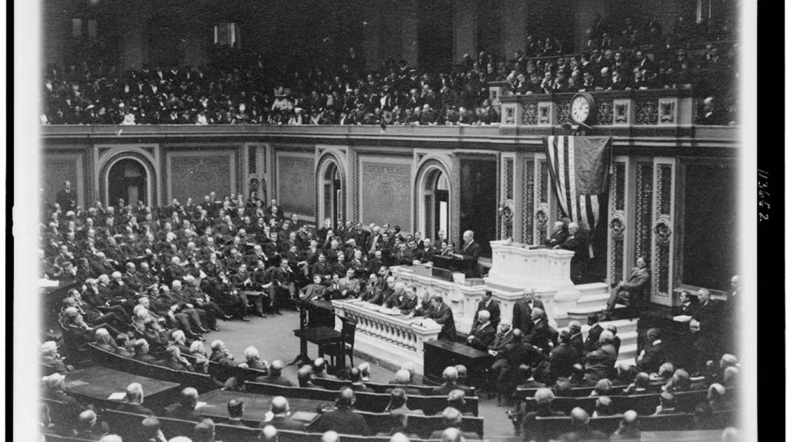 US President Wilson delivers ‘Peace Without Victory speech’