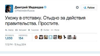 Medvédev dimite en su cuenta de Twitter "hackeada"