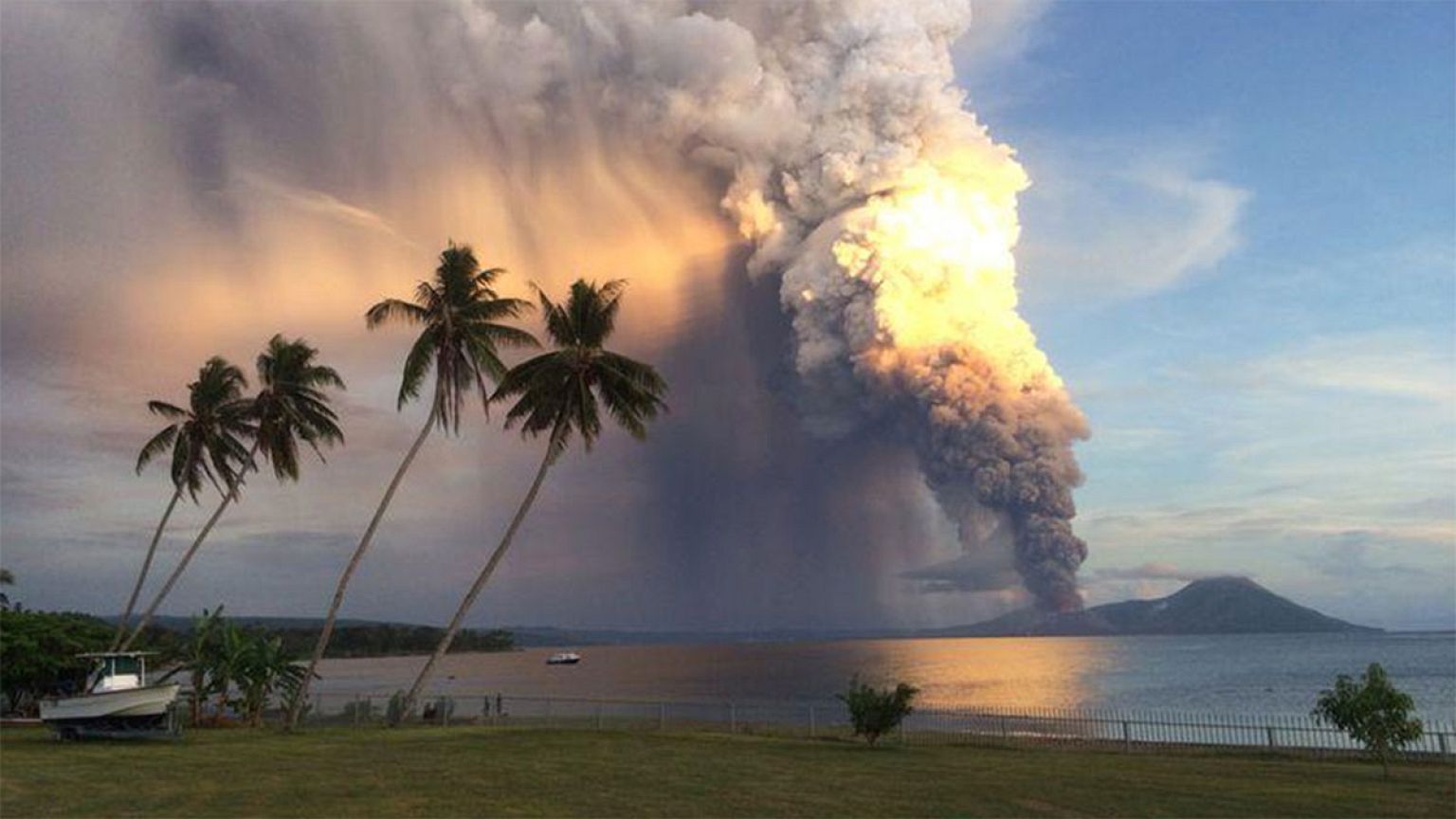 Watch: huge plume of smoke after eruption in Papua New Guinea