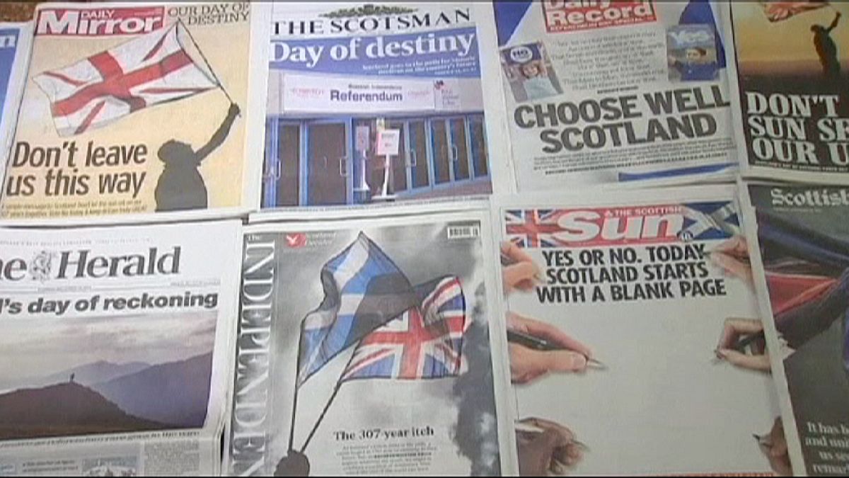 Dramatic newspaper front pages on Scotland's 'day of destiny'
