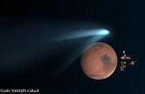 Komet rast an Mars vorbei