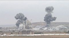American-led forces continue air strikes in Kobani