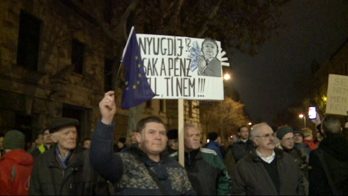 Hungarians protest as the government moves against private pension schemes