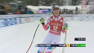Lindsey Vonn returns to winning ways in World Cup downhill