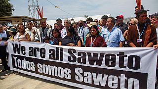 هنود حُمر ونُشطاء يتظاهرون لمطالبة ندوة ليما 2014م بقرارات تحمي البيئة