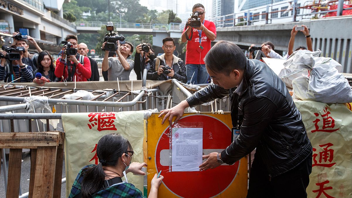 Demonstranten in Hongkong müssen bis Donnerstag die Zelte abbrechen