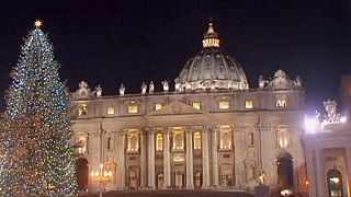 Vatican Christmas tree lights switched on in St Peter's Square