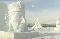 الصين وكازاخستان مهرجان الثلوج