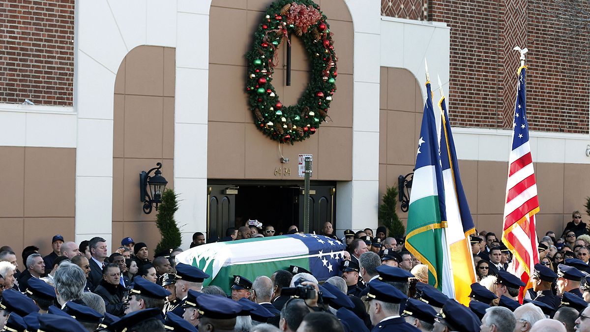 Thousands attend New York funeral for shot policeman Rafael Ramos