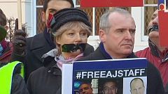 London: human rights campaigners protest outside the Egypt embassy