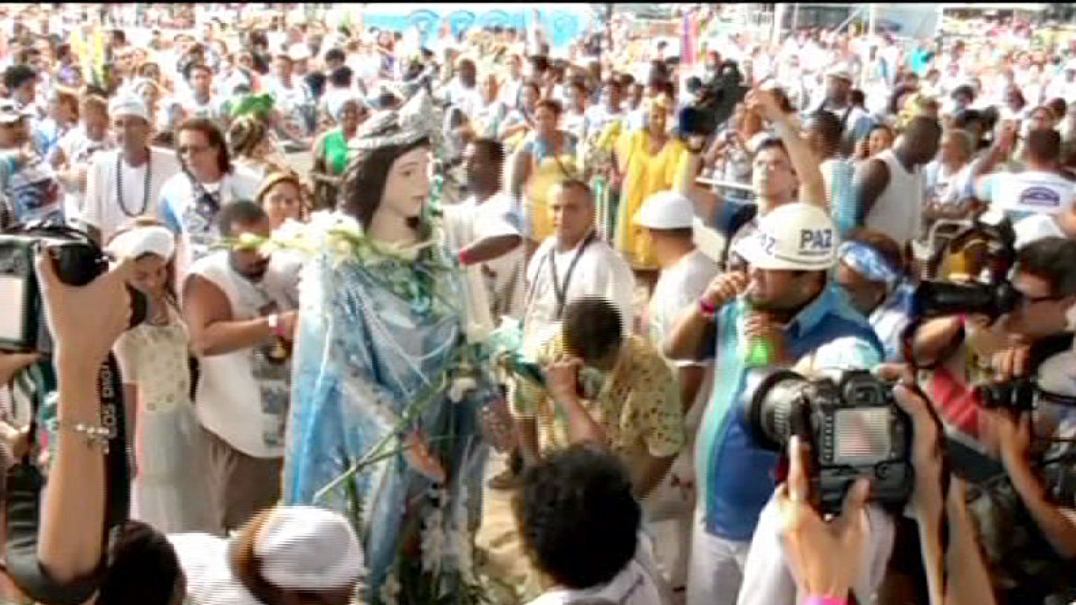 Brazilian worshippers celebrate the Goddess of the Sea