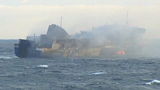 Illegal immigrants "hidden in hold" onboard burning Greek ferry