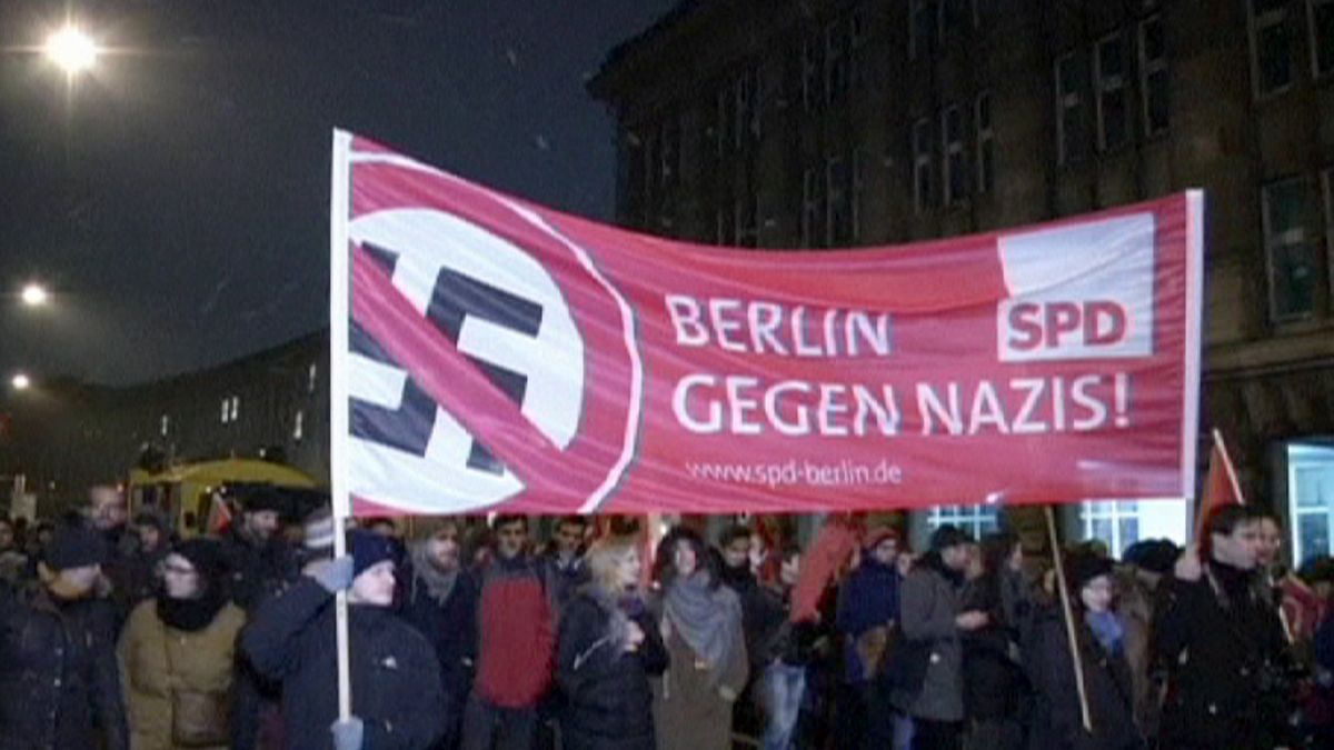 Lights are switched off in cities across Germany in protest against anti-Islam PEGIDA group