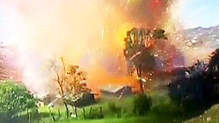 Watch: Bogota fireworks blast knocks cameraman off his feet