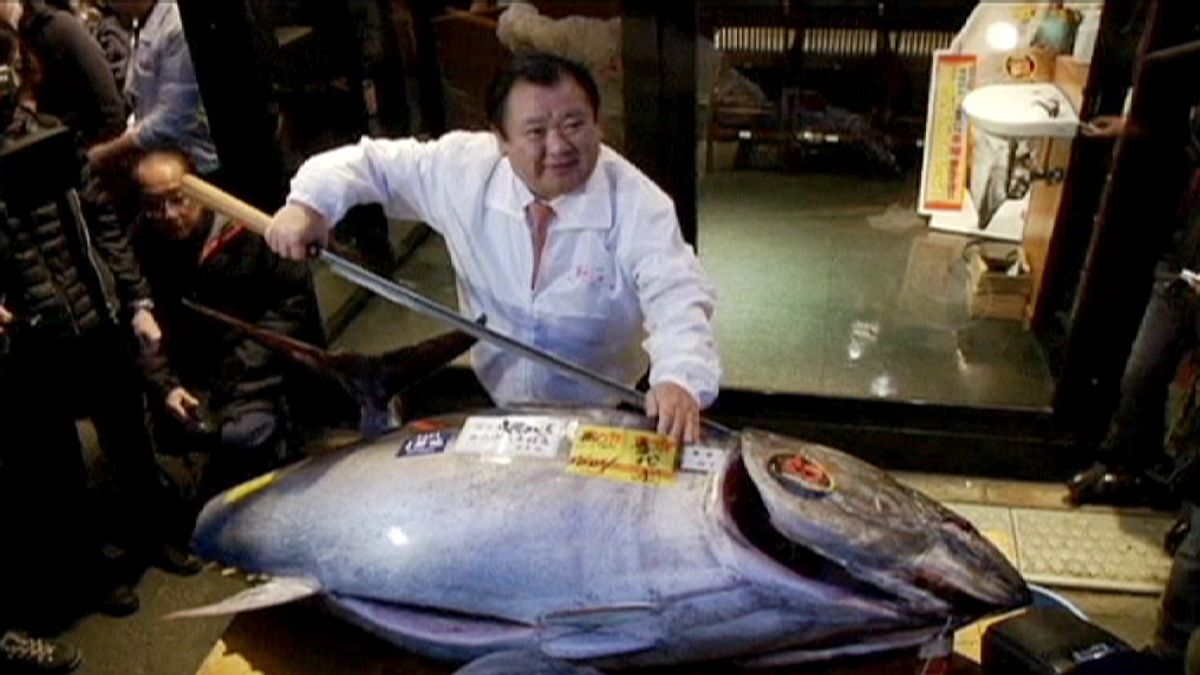 فروش ۳۲ هزار یورو تن ماهی در حراج توکیو