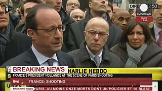 François Hollande condemns 'cowardly' attack on satirical magazine Charlie Hebdo