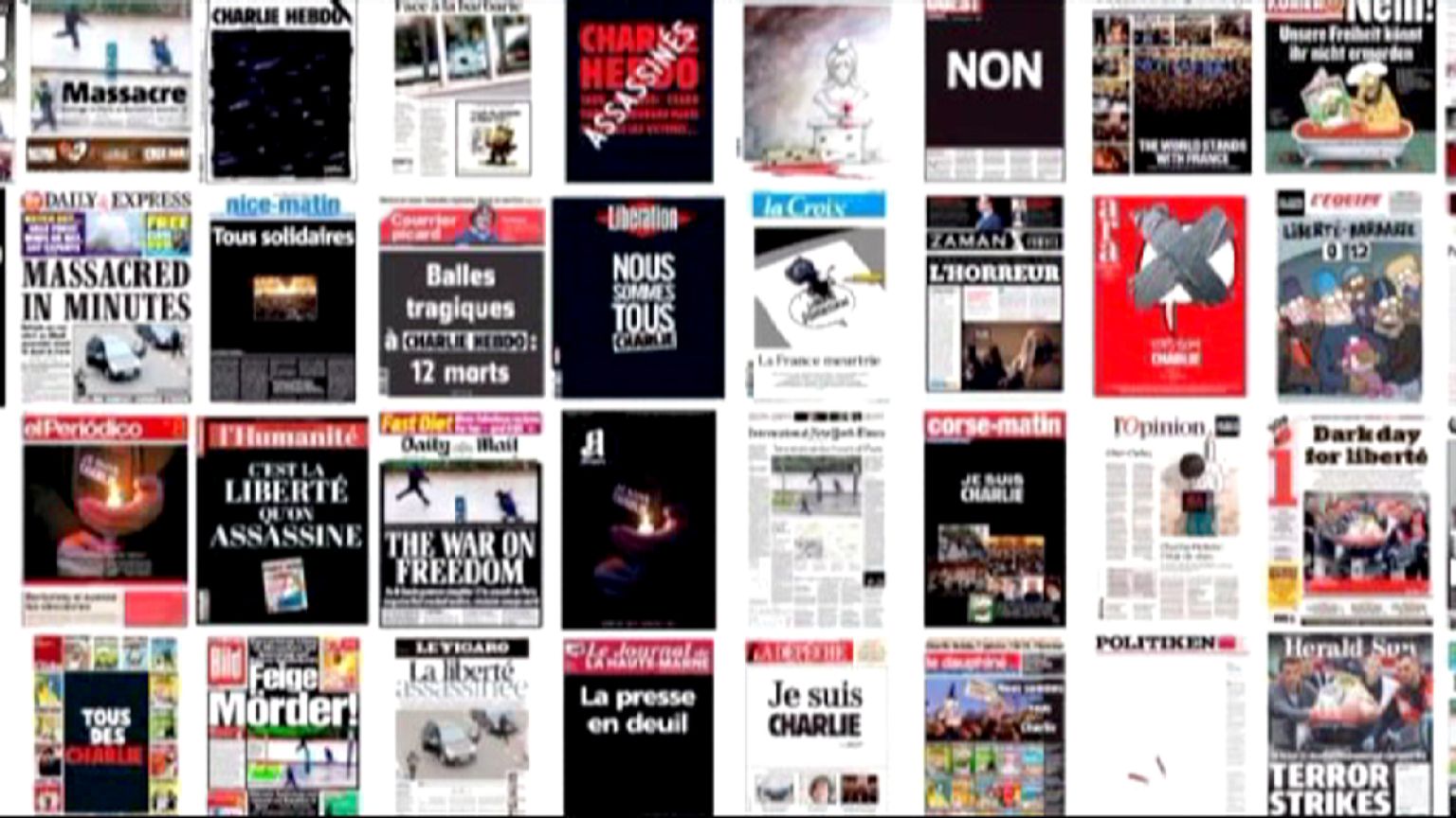 Charlie Hebdo için 72 manşet