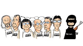 Hommage à Charlie Hebdo par elbarto, caricaturiste d'euronews